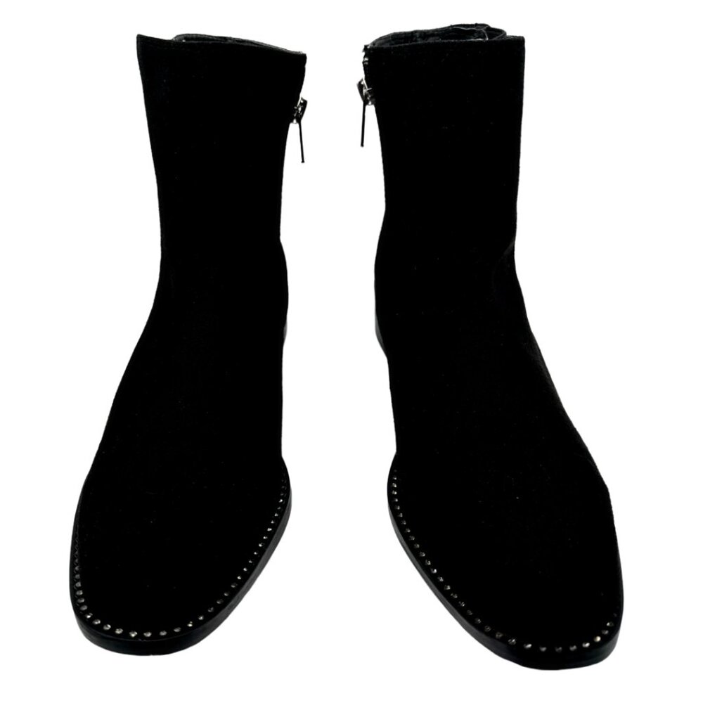 Bebe Black Suede Ankle Bootie Size: 9